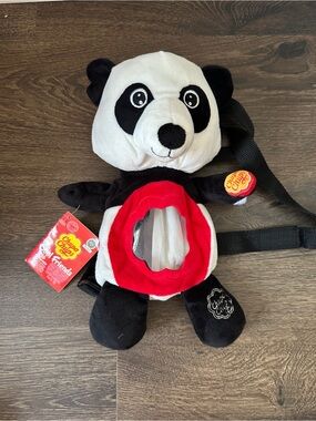 Chupa Chups Panda Plush Backpack Cool Friends Carry Bag 10" long  **(no candy)